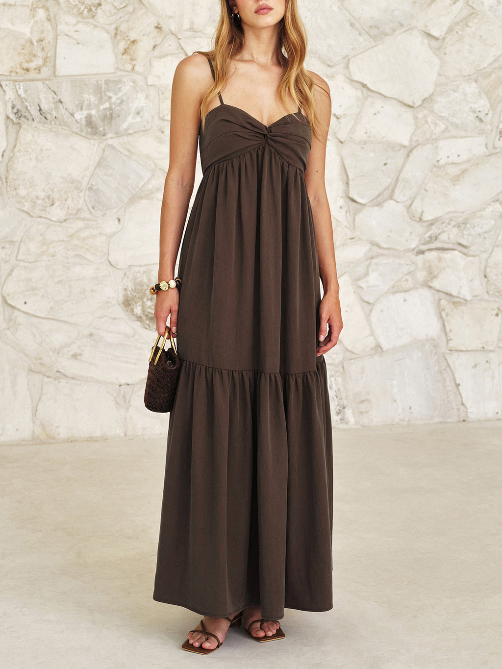 Maxikleid mit Twist-Detail vorne