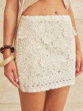 3D Floral Lace Mini Skirt