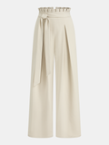 Highbundhose mit Rüschen und weitem Bein