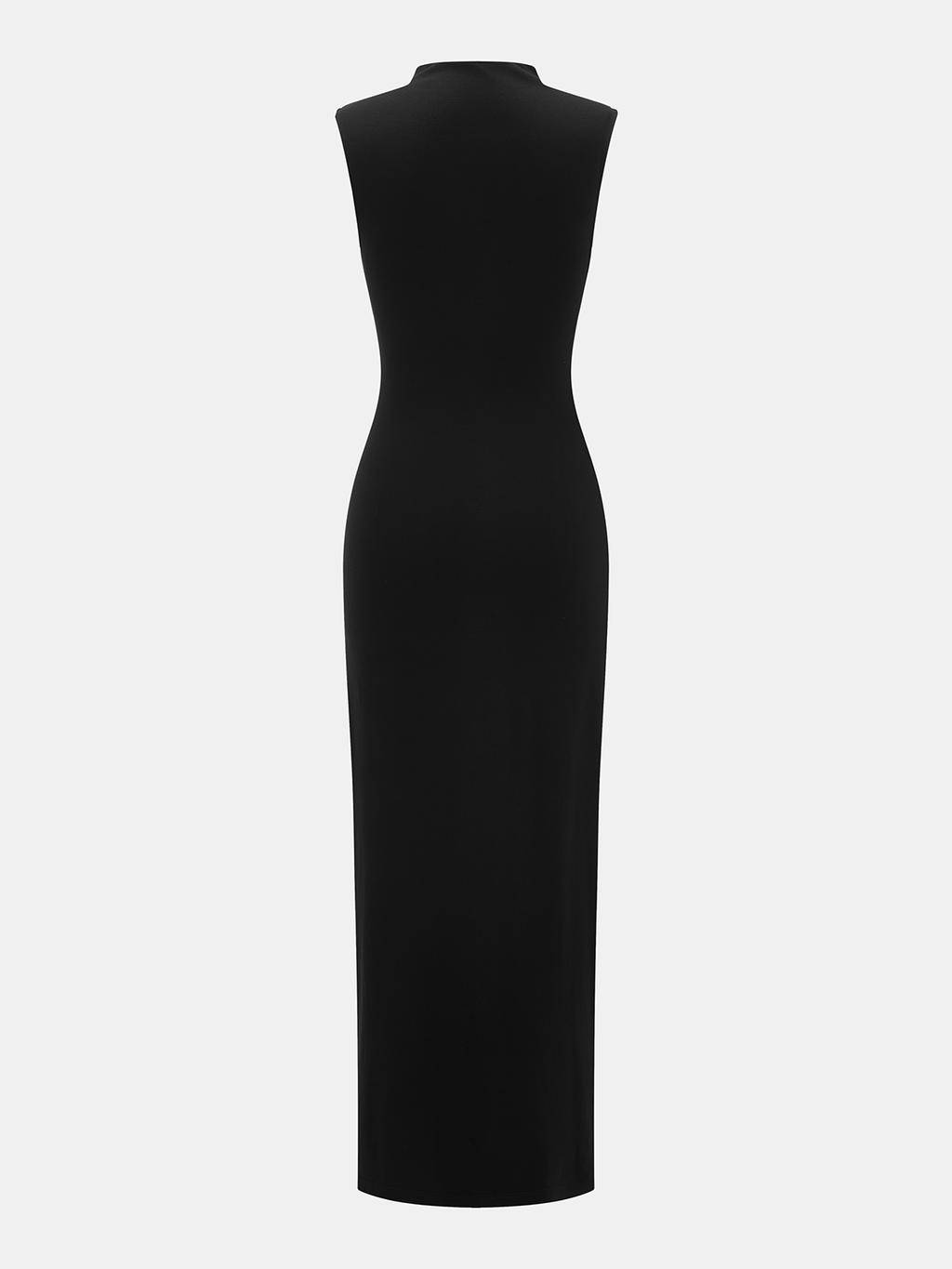 Ärmelloses Maxi-Kleid mit Raffung und Schlüsselloch-Ausschnitt