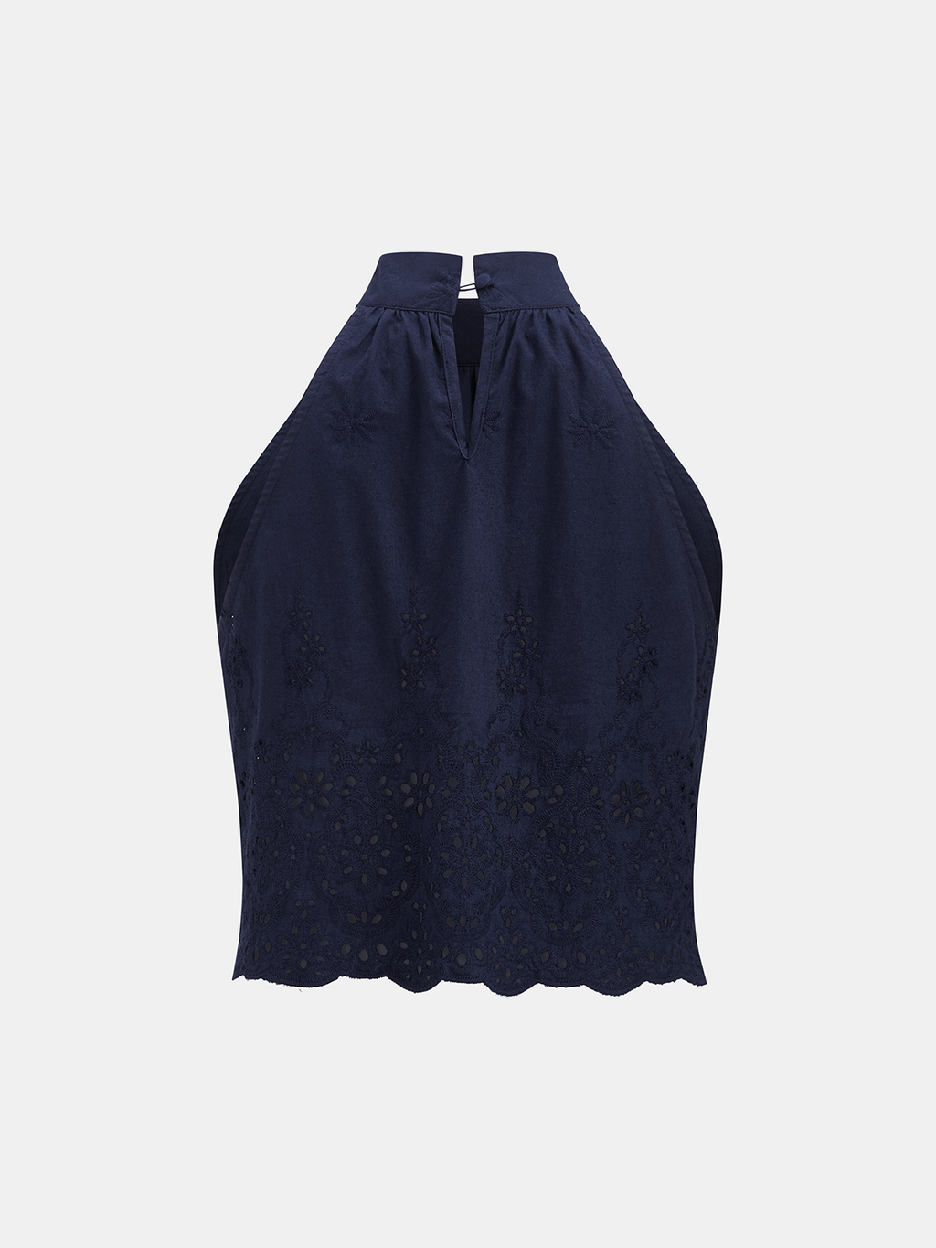 Set aus Oberteil mit Lochstickerei und Hose mit Bindebündchen