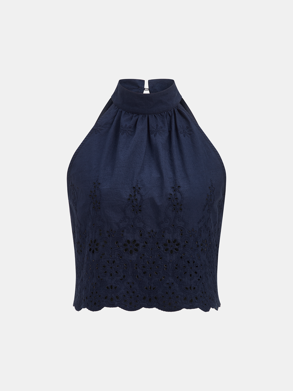 Set aus Oberteil mit Lochstickerei und Hose mit Bindebündchen
