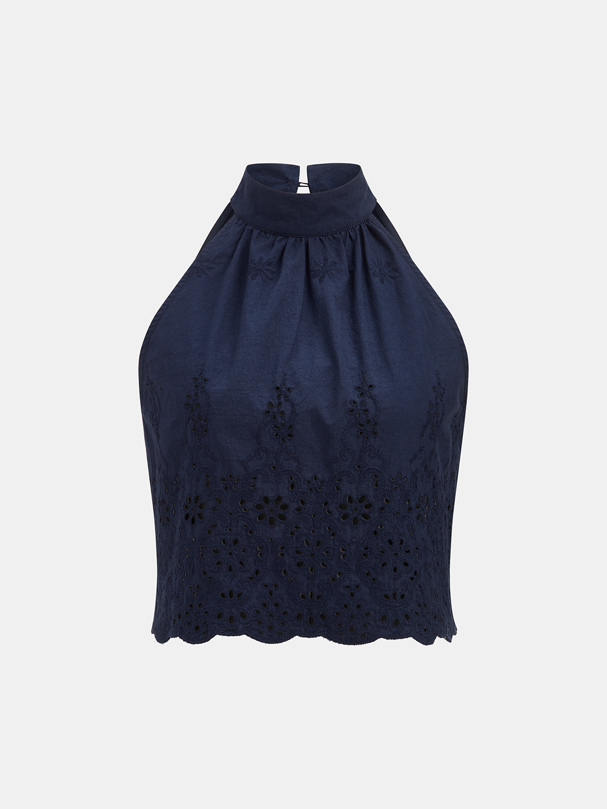 Ensemble haut brodé œillet et pantalon à nouer aux poignets