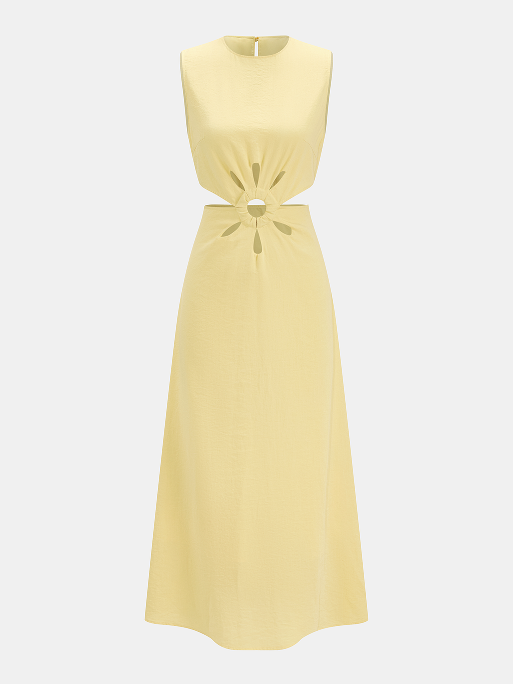 Robe longue sans manches avec découpes à la taille