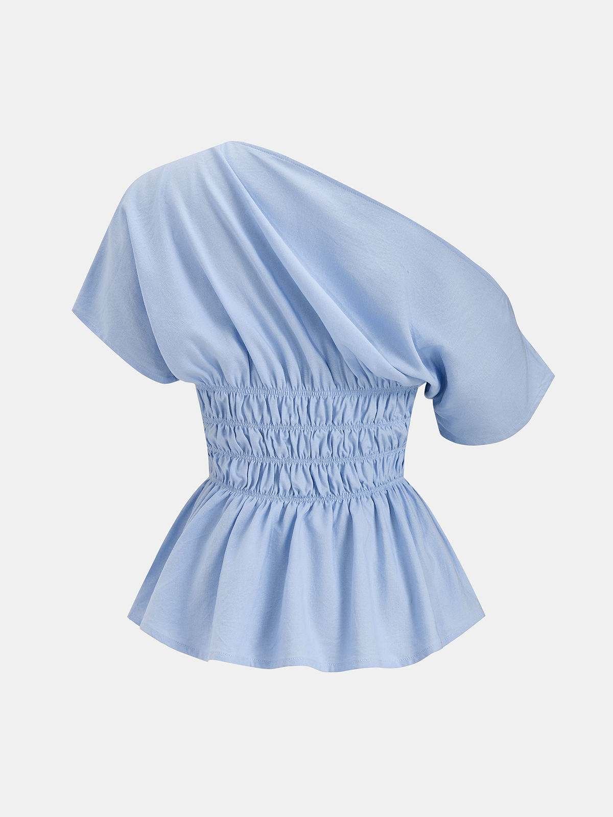 Ensemble Top Peplum Froncé Épaules Dénudées et Short