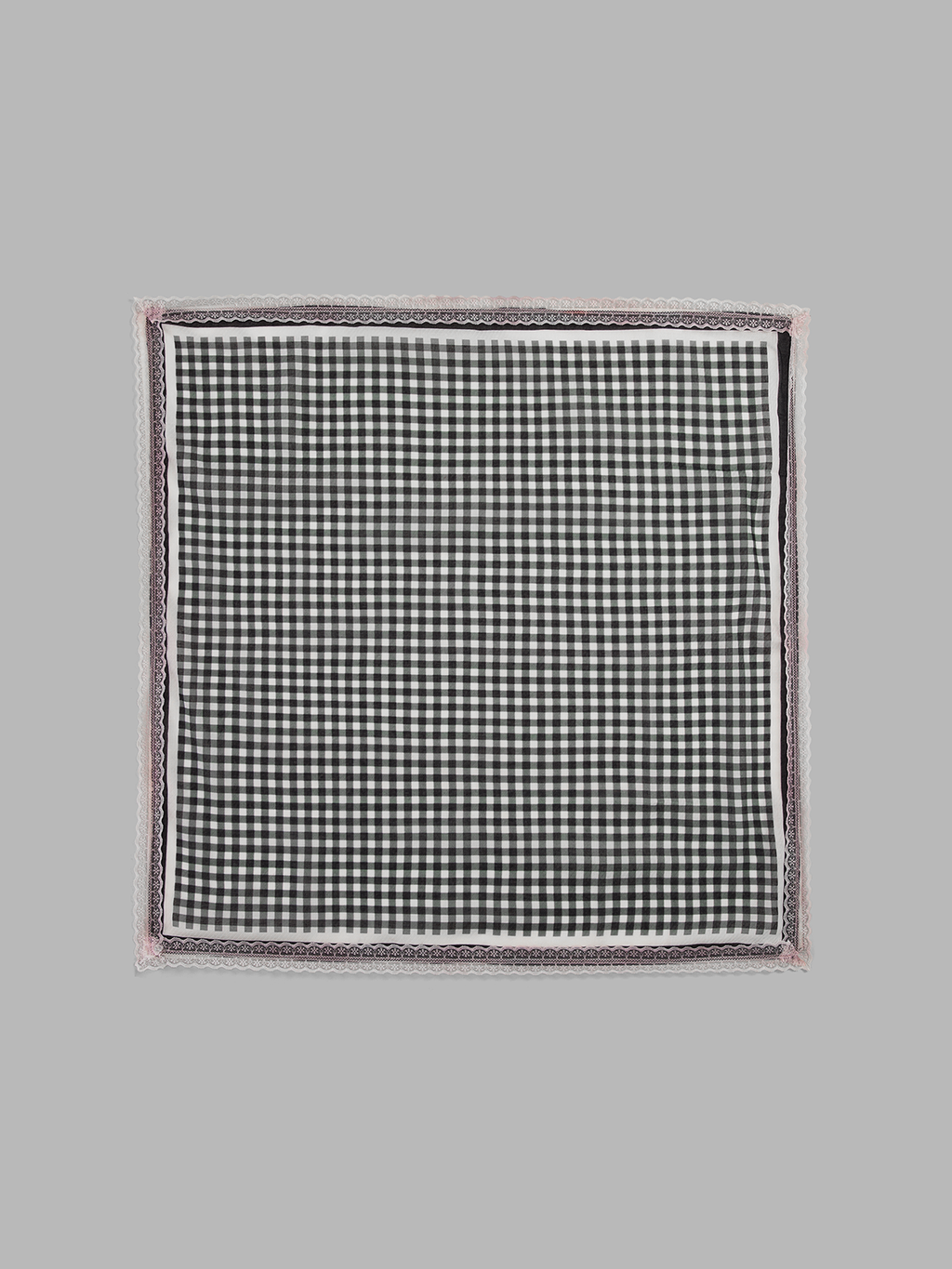 Lace Trim Gingham Scarf