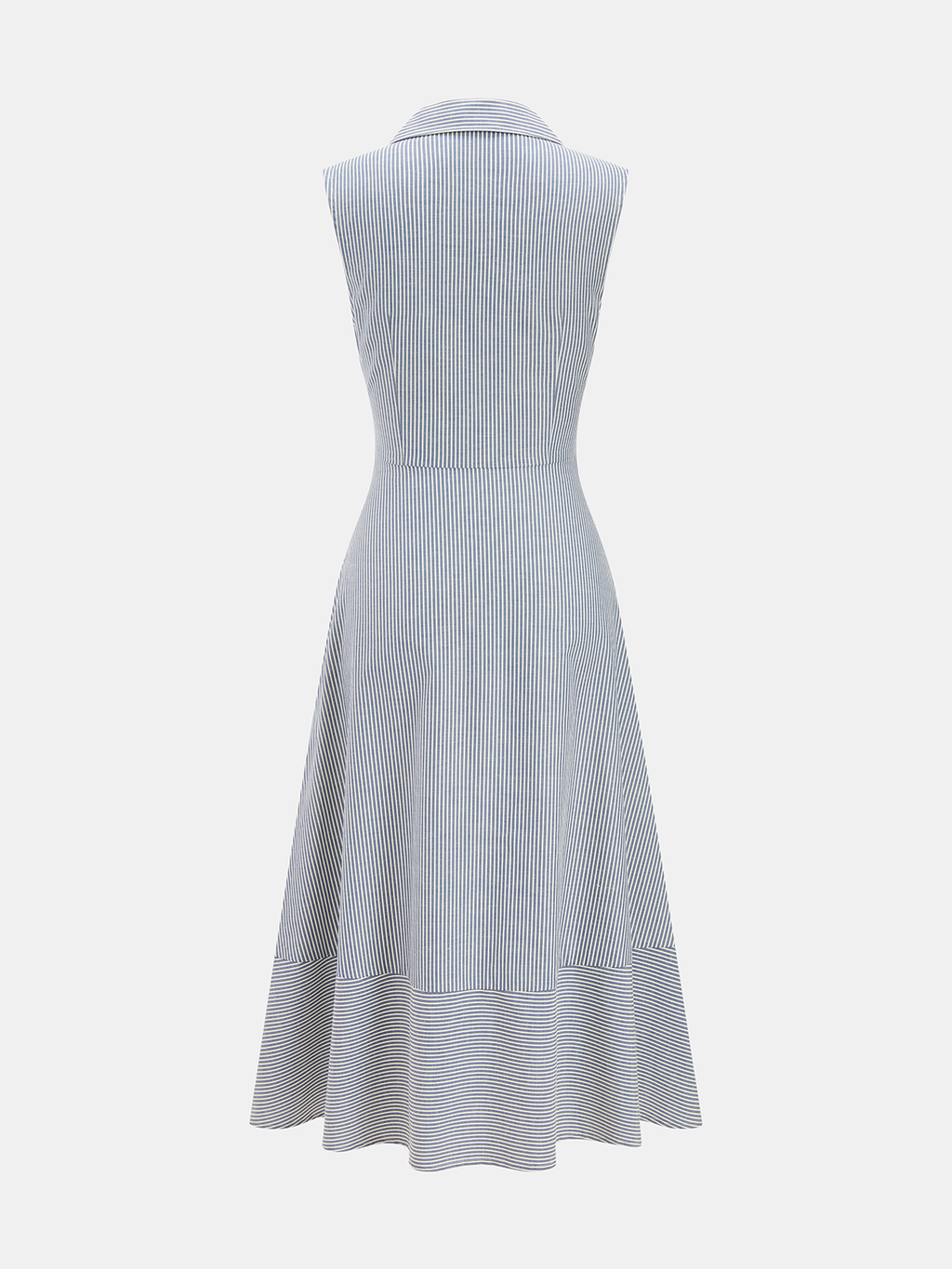 Striped Sleeveless Tie Waist Maxi Shirt Dress