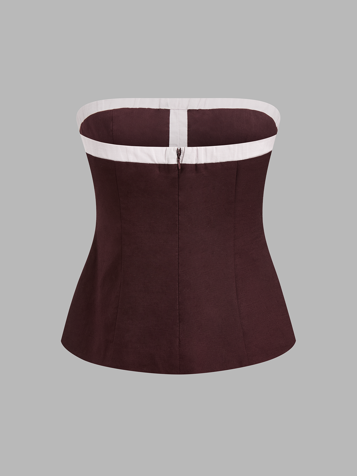 Baumwoll-Leinen-Set mit Kontrastbesatz: Tube-Top & Hose