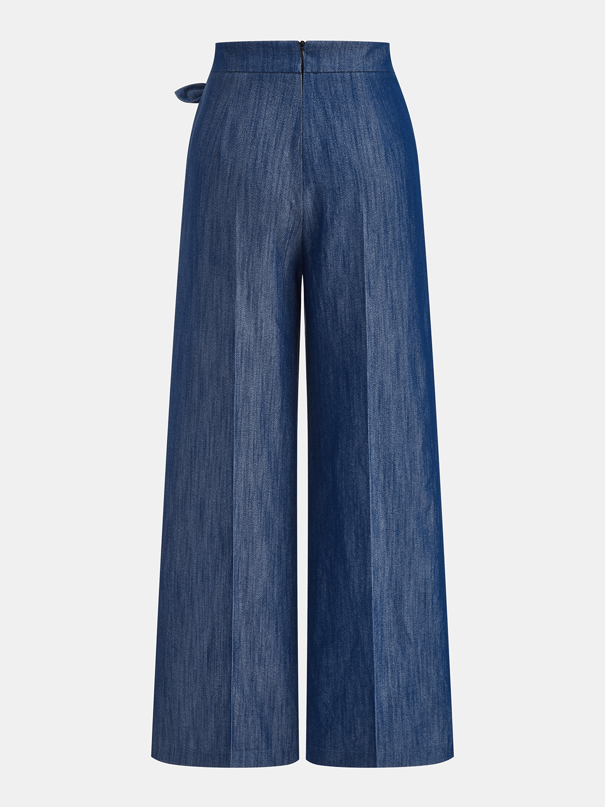 Pantalon large à taille nouée asymétrique
