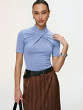 Twist-Front Short-Sleeve Top
