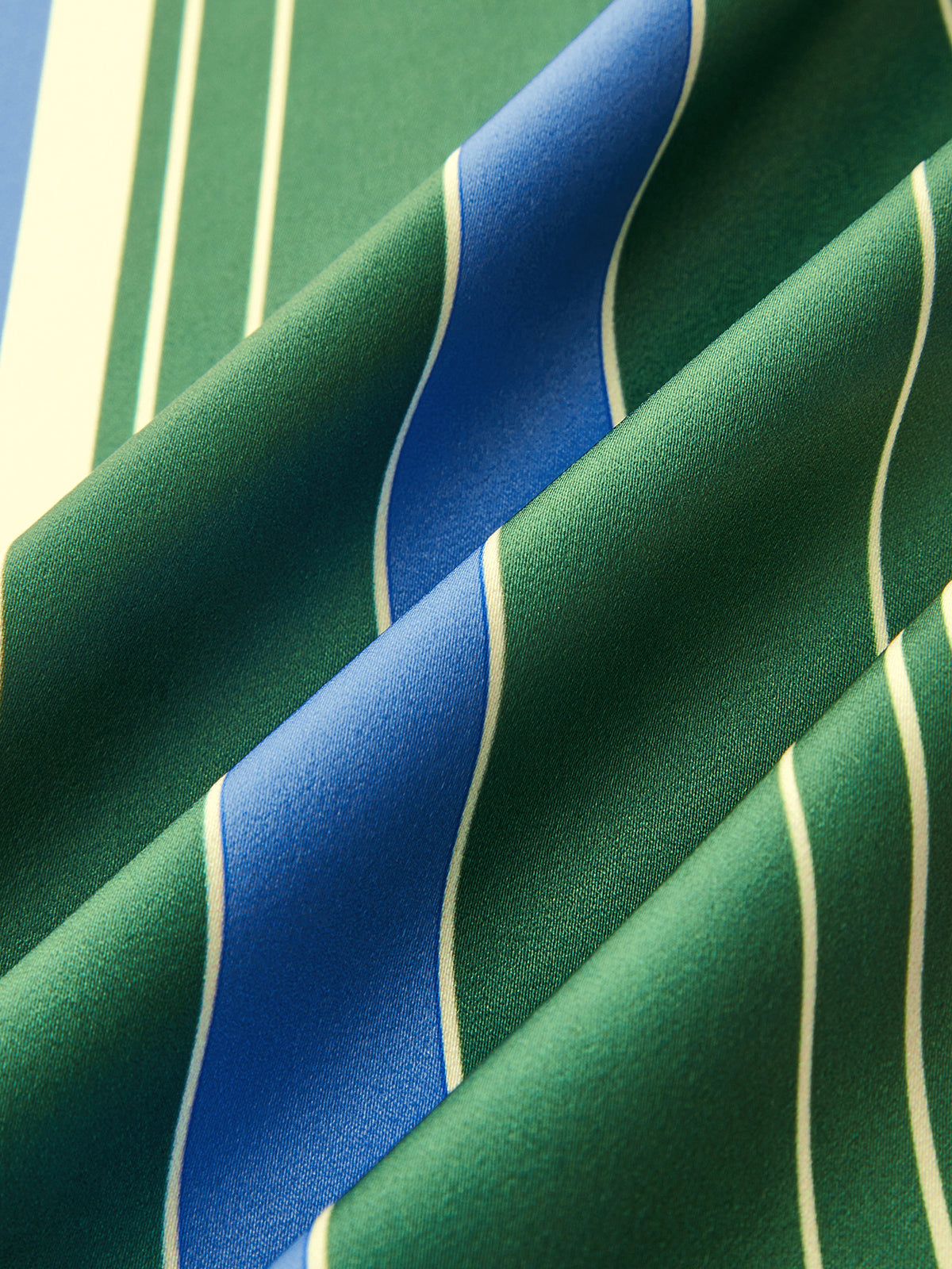 Maxikleid ohne Ärmel mit V-Ausschnitt und geometrischem Muster