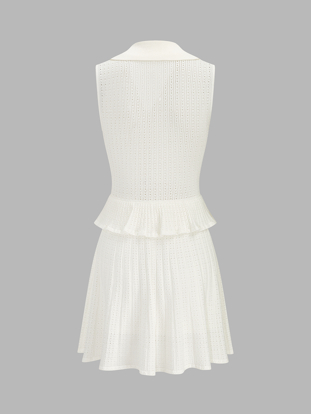 Eyelet Knit Peplum Top & Mini Skirt Set