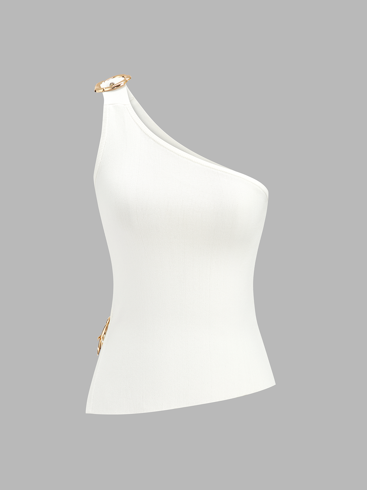 One-Shoulder-Tanktop mit Cut-Out und Schnalle