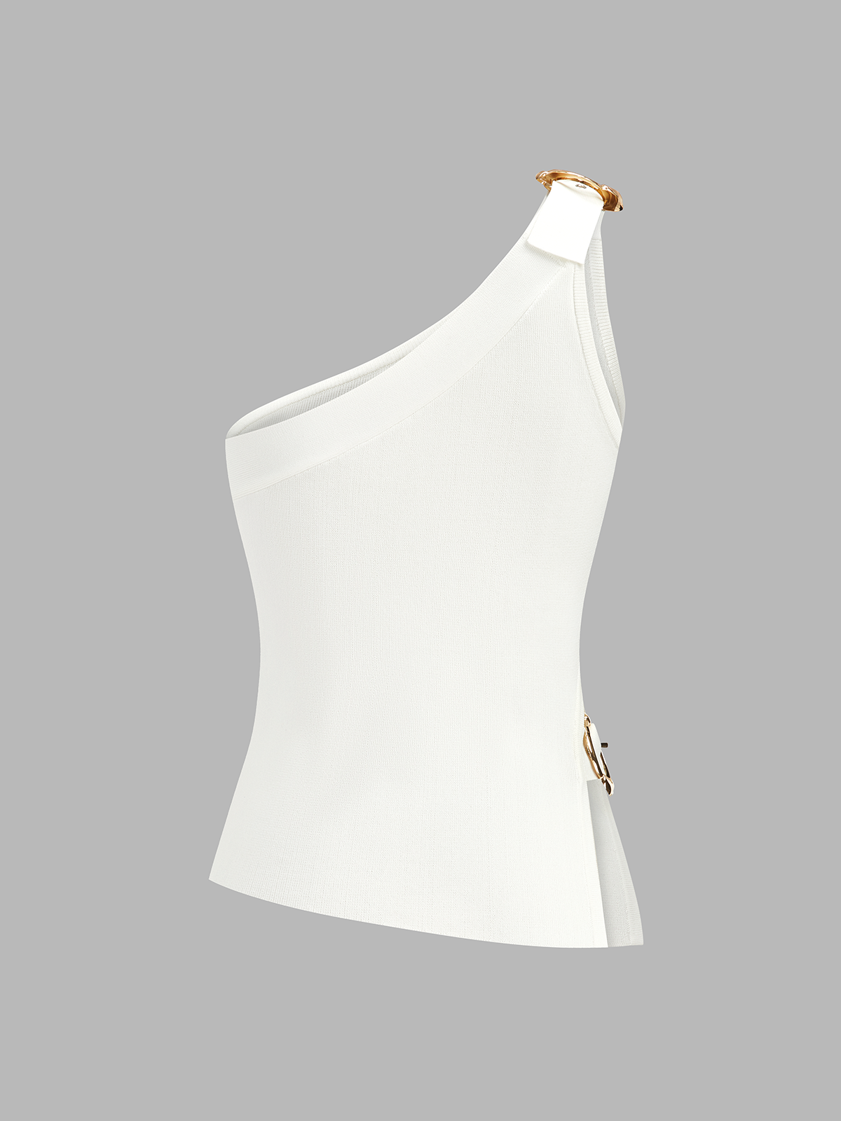 One-Shoulder-Tanktop mit Cut-Out und Schnalle
