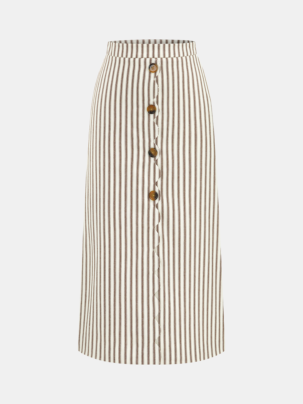 Ensemble top sans manches rayé et jupe midi en coton