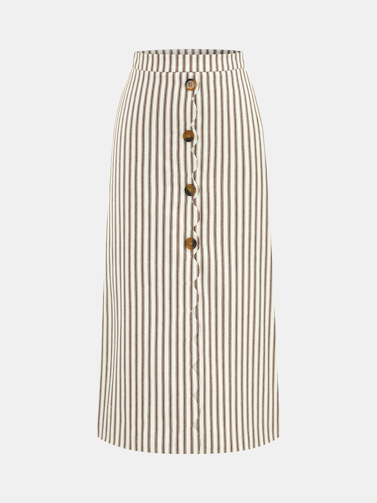 Ensemble top sans manches rayé et jupe midi en coton