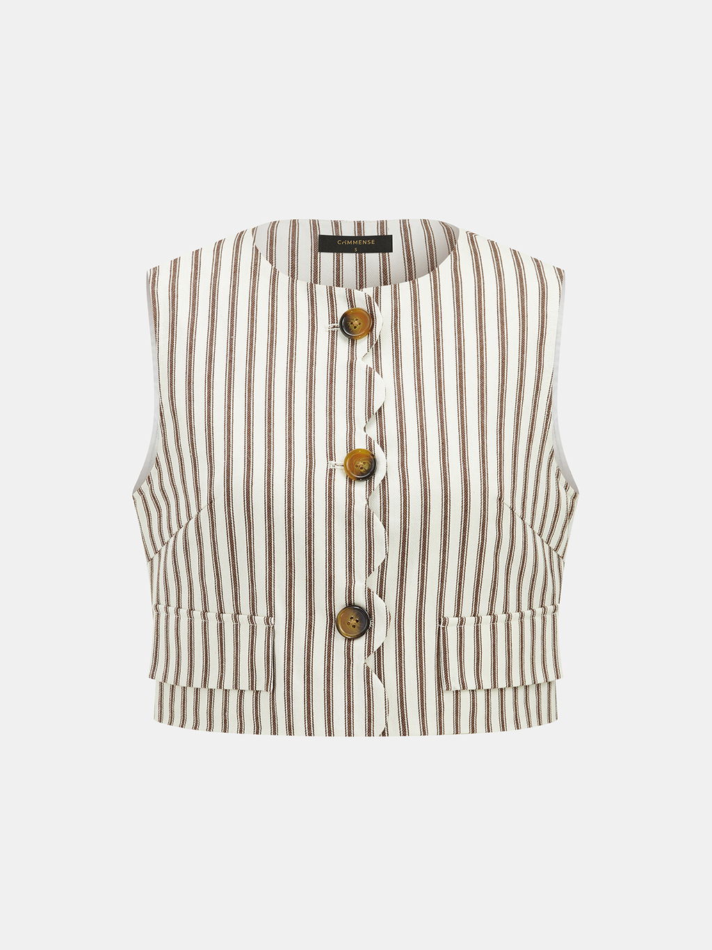 Ensemble top sans manches rayé et jupe midi en coton