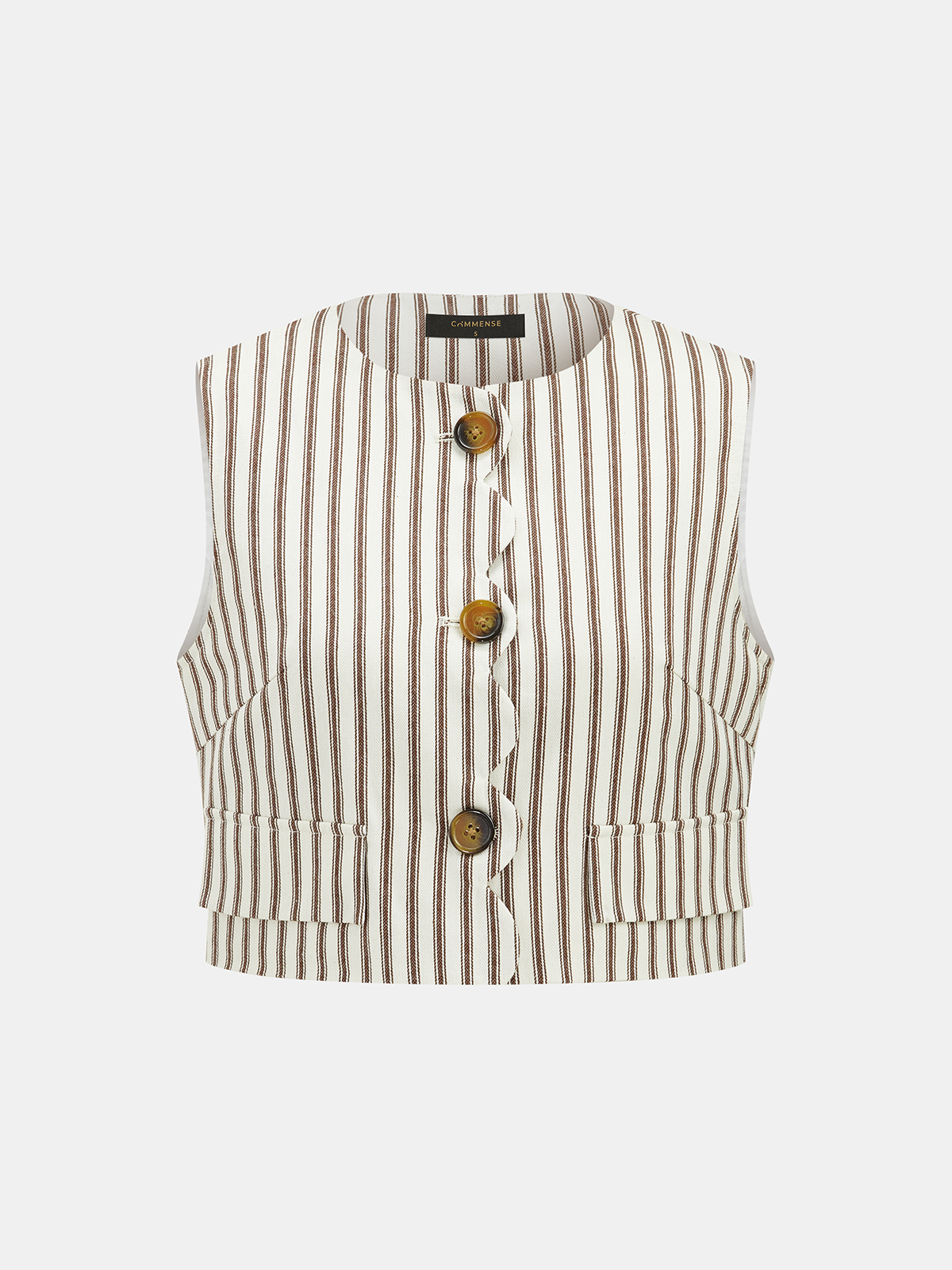 Ensemble top sans manches rayé et jupe midi en coton