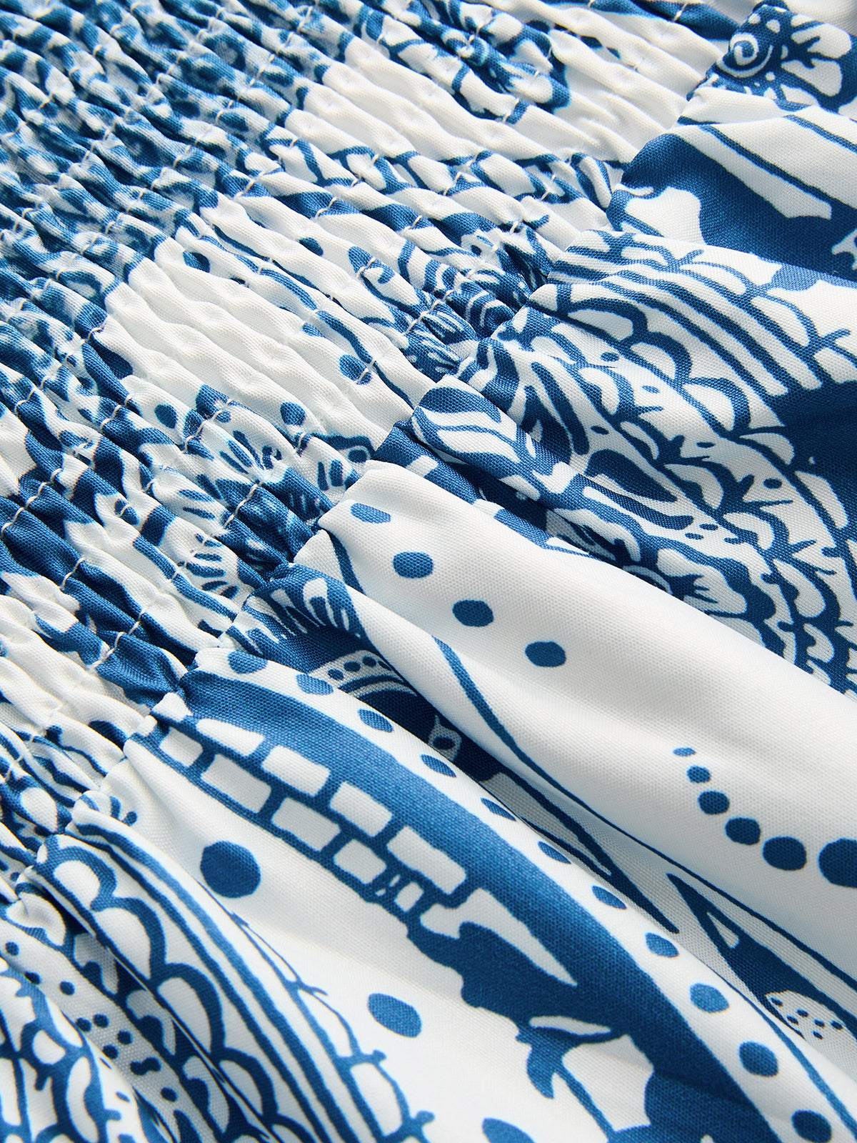 Maxirock mit gesmoktem Bund und Paisley-Muster