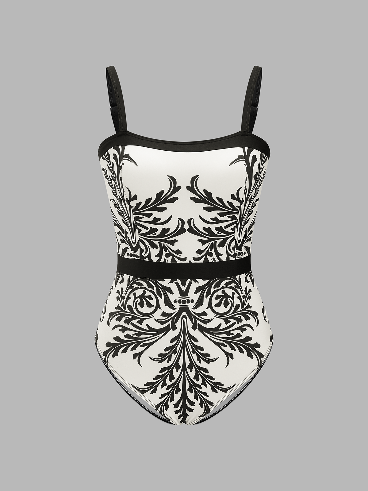Barock-Print Badeanzug & Sarong-Set