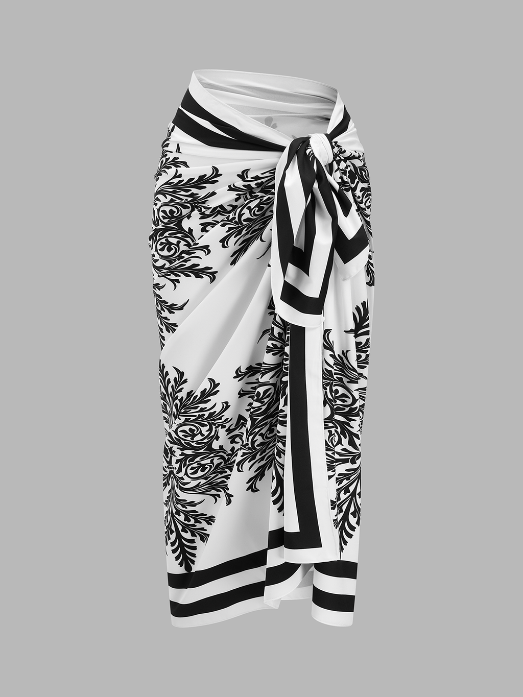 Barock-Print Badeanzug & Sarong-Set