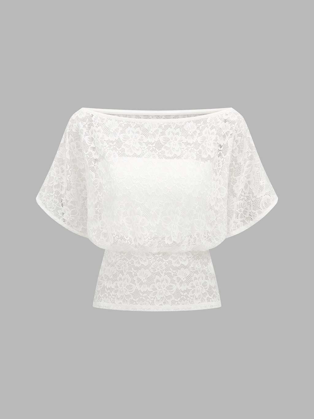 Lace Off-Shoulder Top with Built-in Bandeau