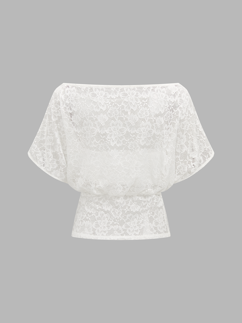 Lace Off-Shoulder Top with Built-in Bandeau