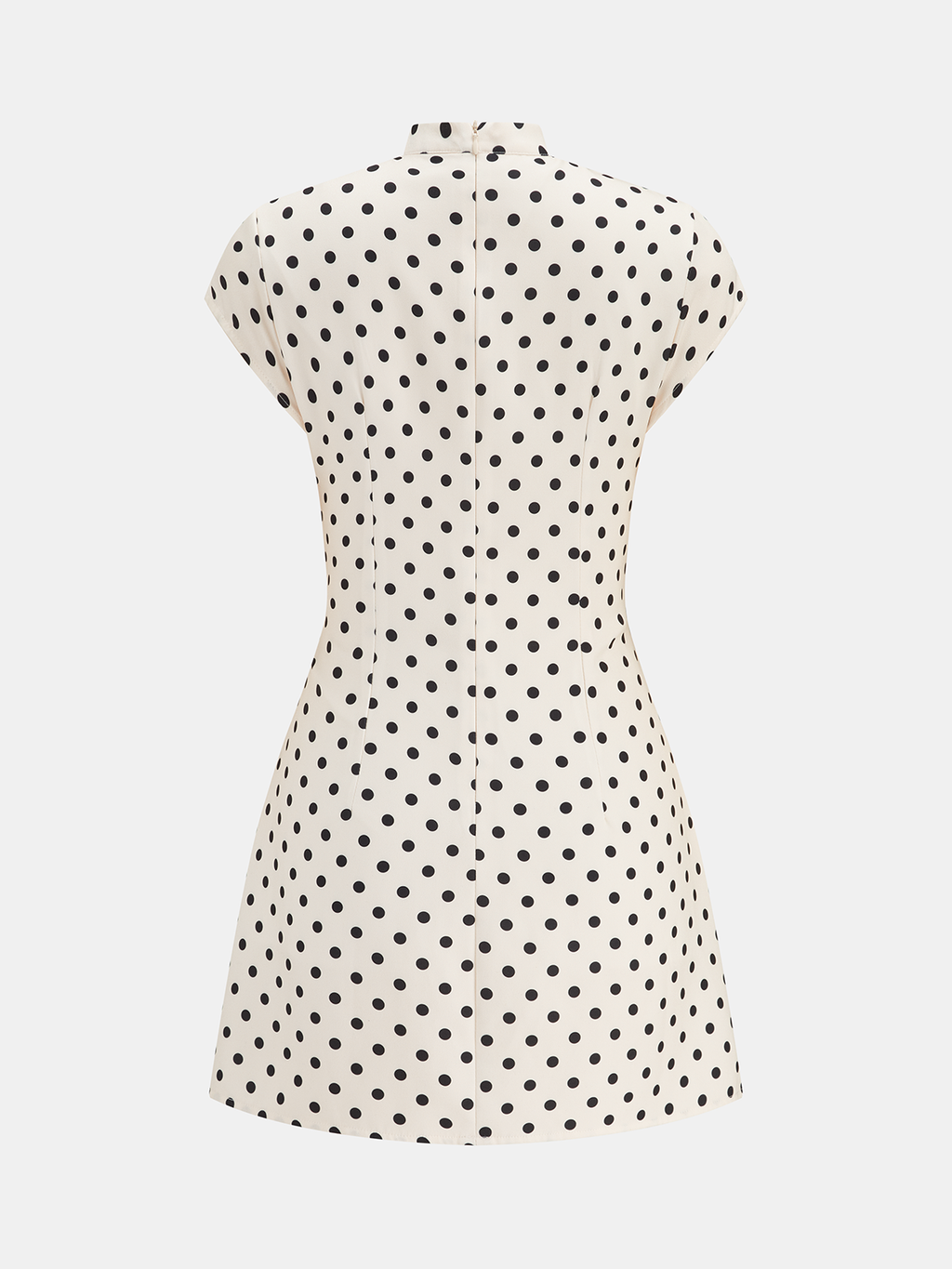 Gepunktetes Cut-Out Minikleid mit Bindeband am Halsausschnitt