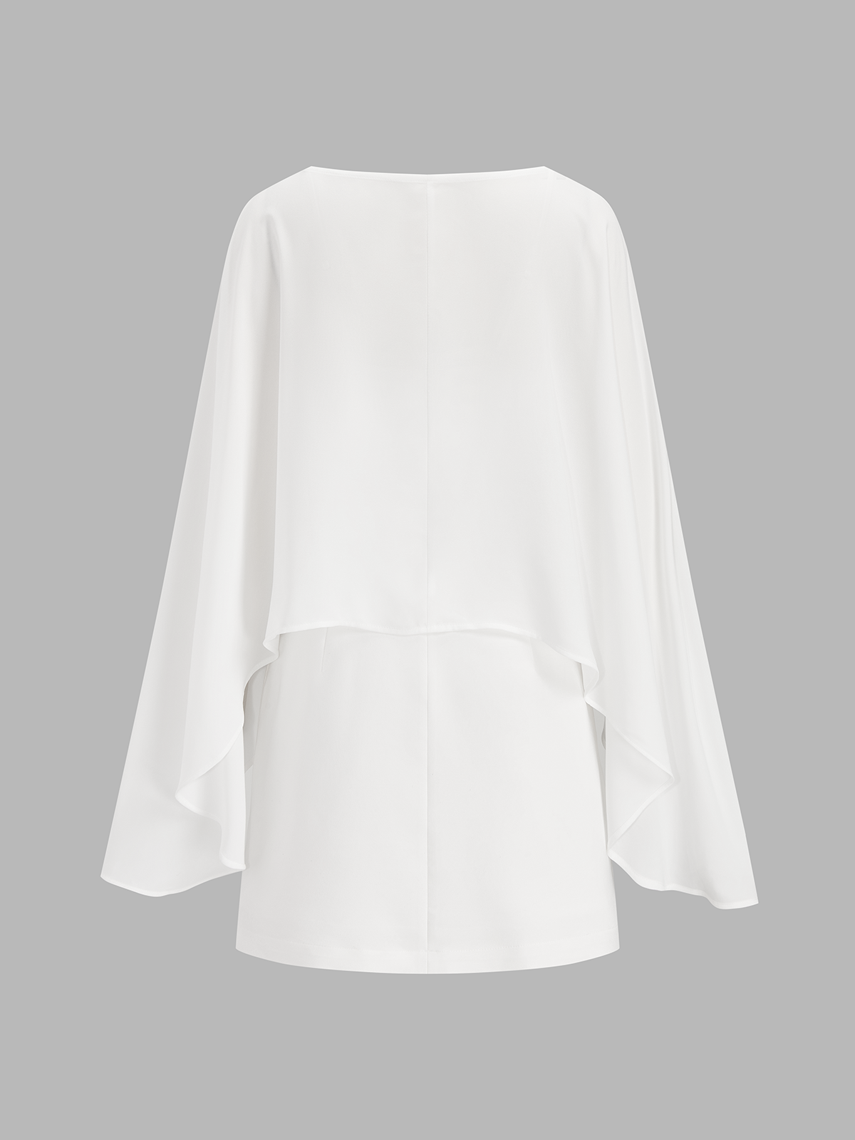 Ensemble deux pièces mini-robe caraco avec cape superposée