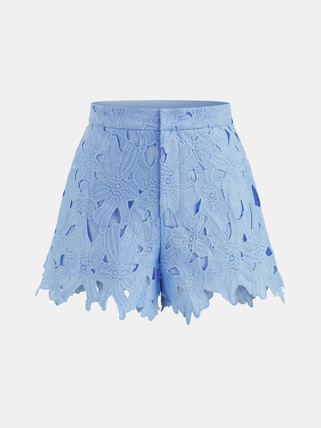 Ensemble chemise courte et short en dentelle florale