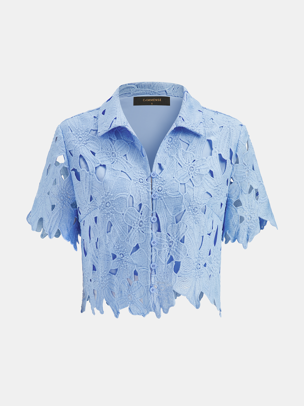 Ensemble chemise courte et short en dentelle florale