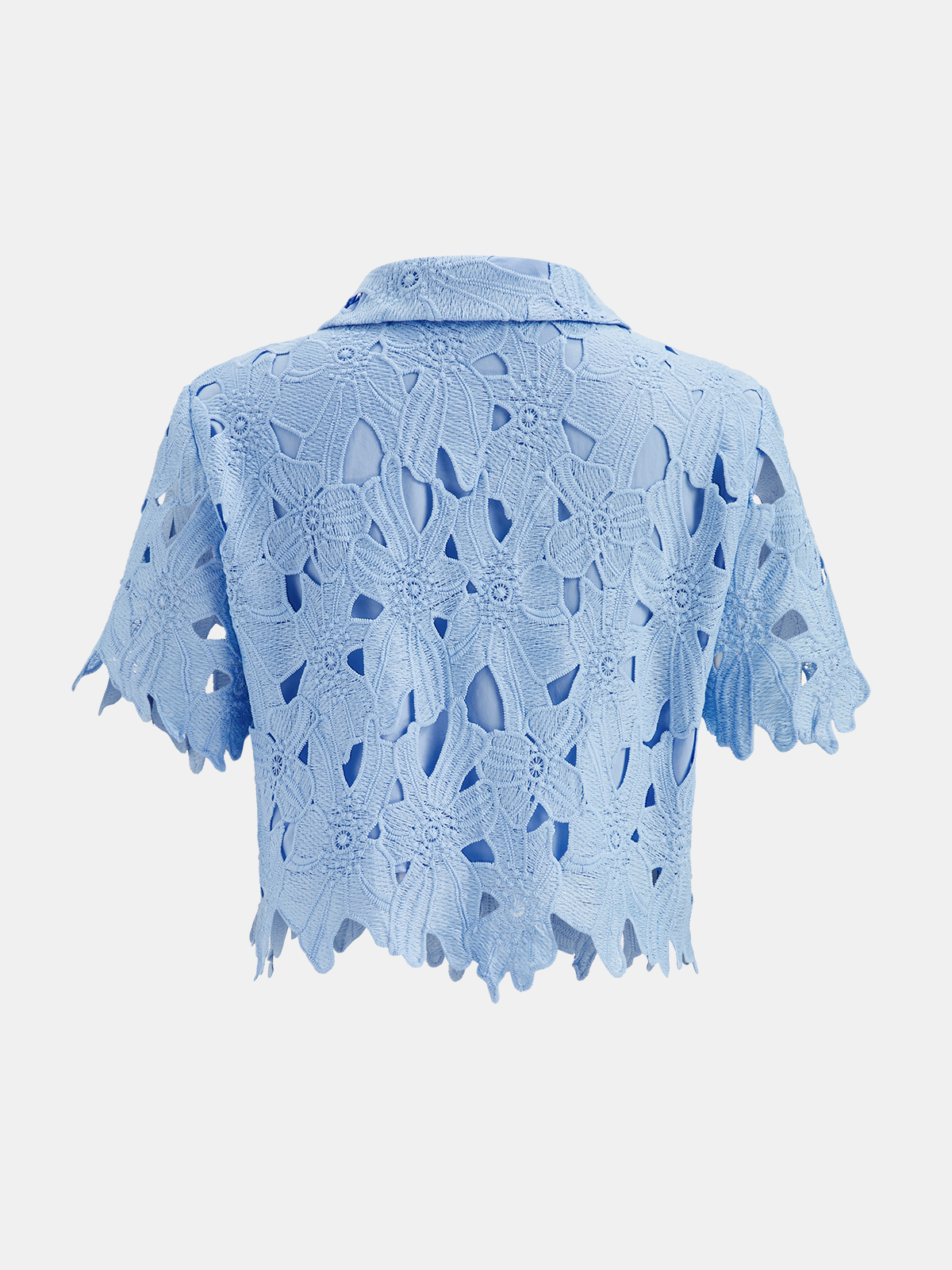 Kurzes Hemd und Shorts Set aus floraler Spitze