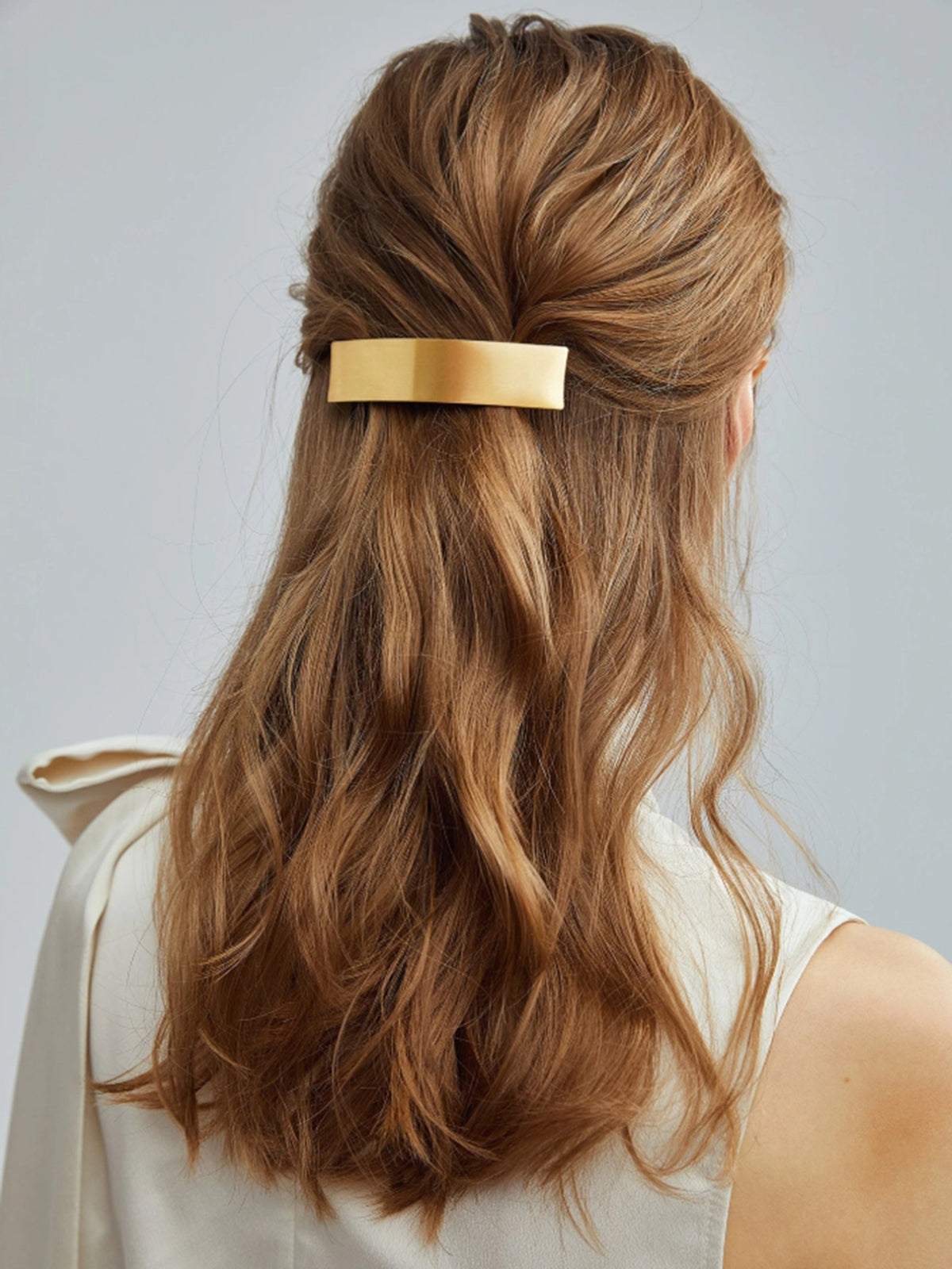 Pince à cheveux rectangulaire en métal