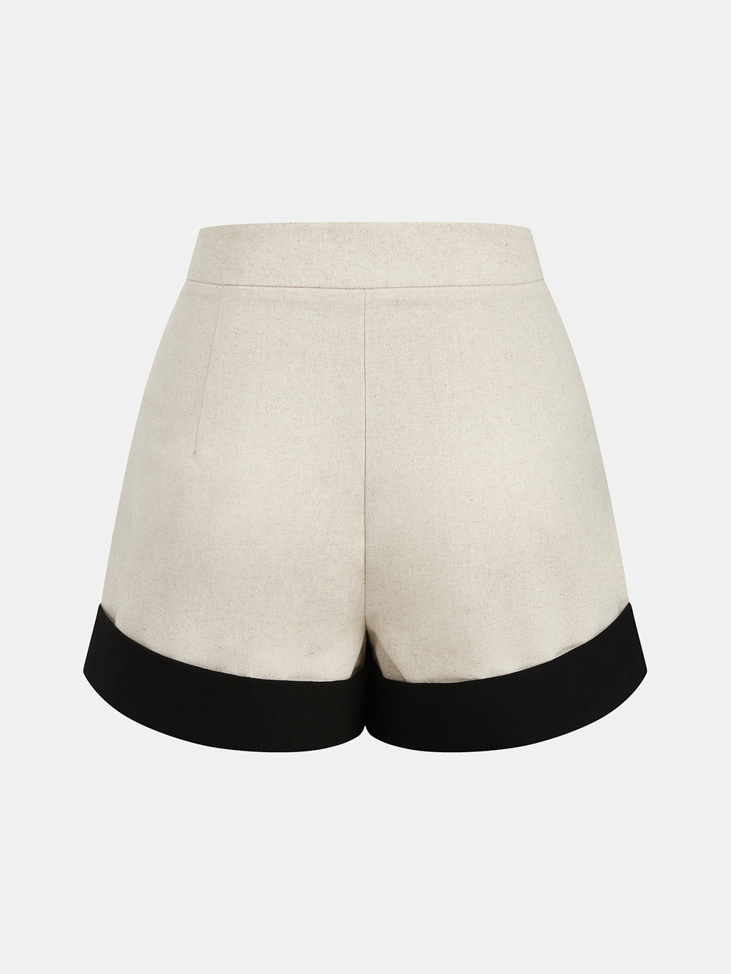 Contrast Trim Cotton Linen Top & Shorts Set