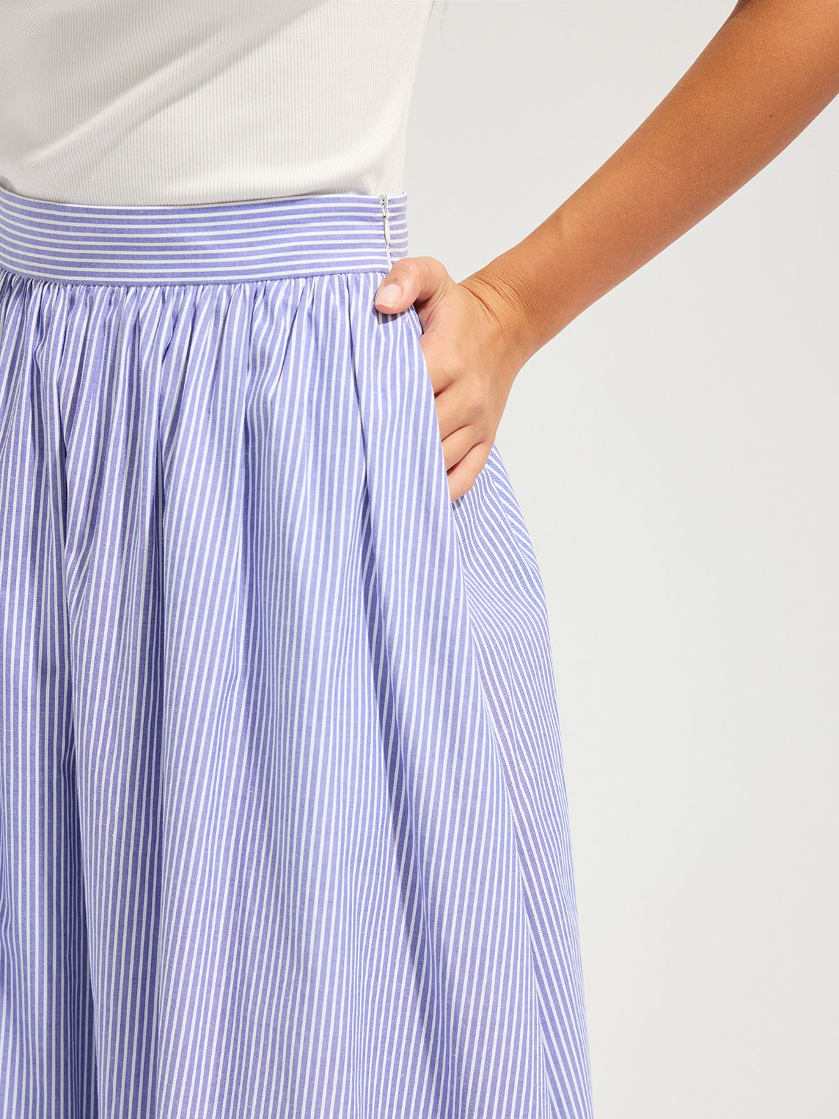 Jupe longue rayée taille mi-haute oversize