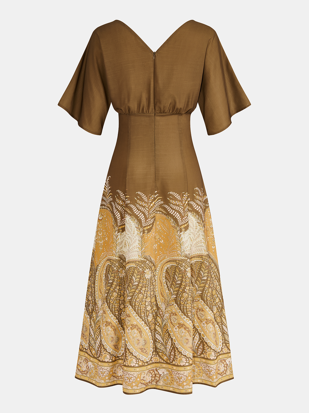 Maxikleid mit Paisley-Print und Bindedetail