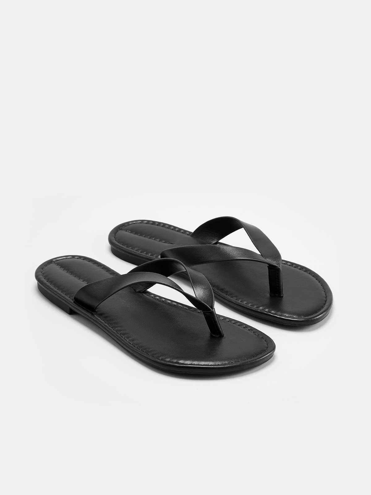 Tongs décontractées en cuir véritable