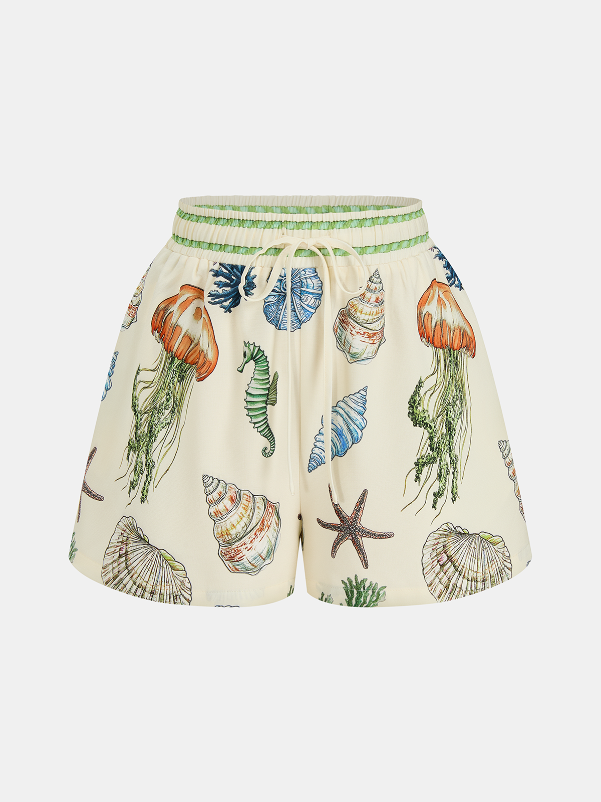 Marine Print Shirt & Drawstring Shorts Set