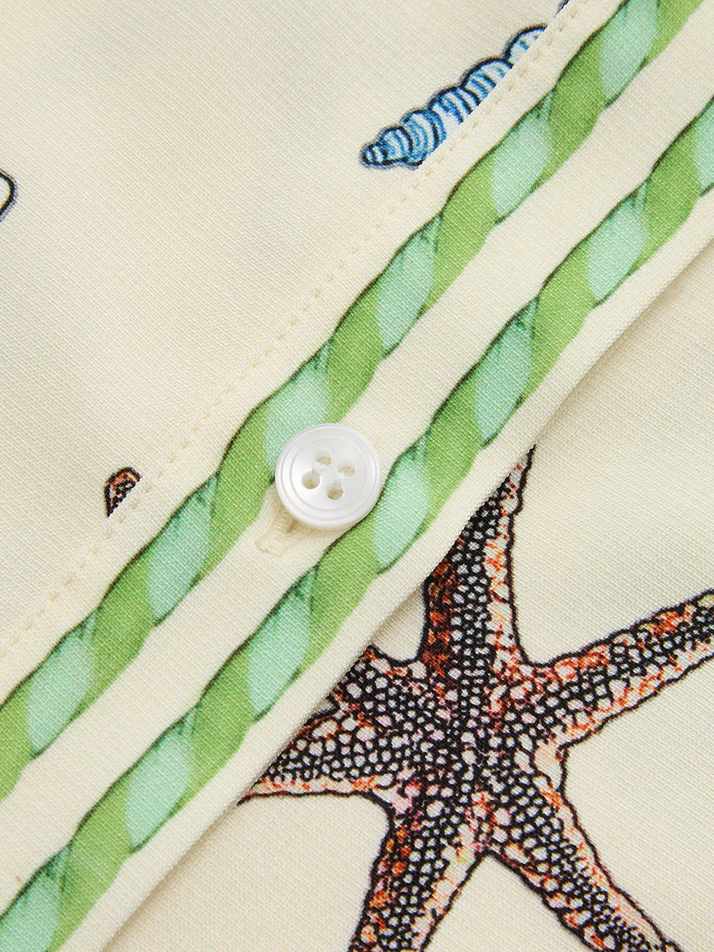 Marine Print Shirt & Drawstring Shorts Set