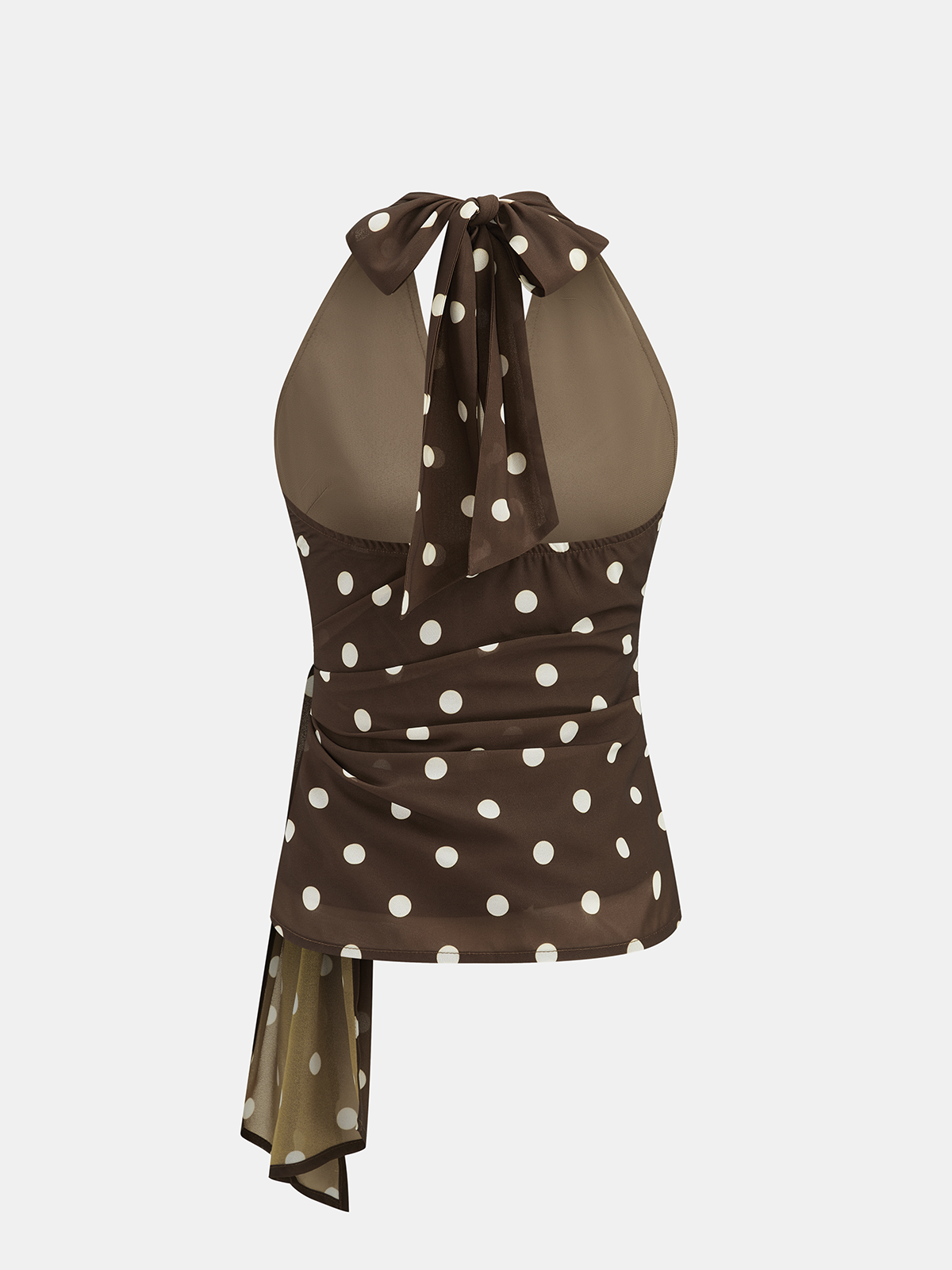 Haut court dos nu à nouer à la taille à pois