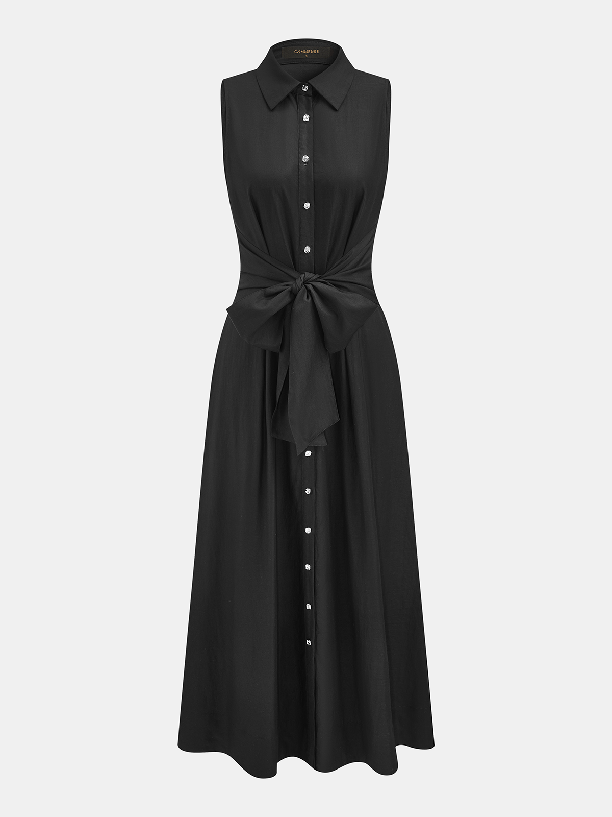 Ärmelloses Hemdkleid mit Bindegürtel