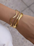 Irregular Wavy Open Cuff Bangle