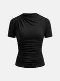 Ruched Fitted Short Sleeve Top
