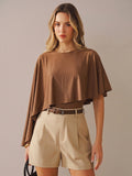 Asymmetrischer Cape-Ärmel Slinky Strick-Body