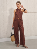 Halter Neck Top & Wide Leg Pants Set