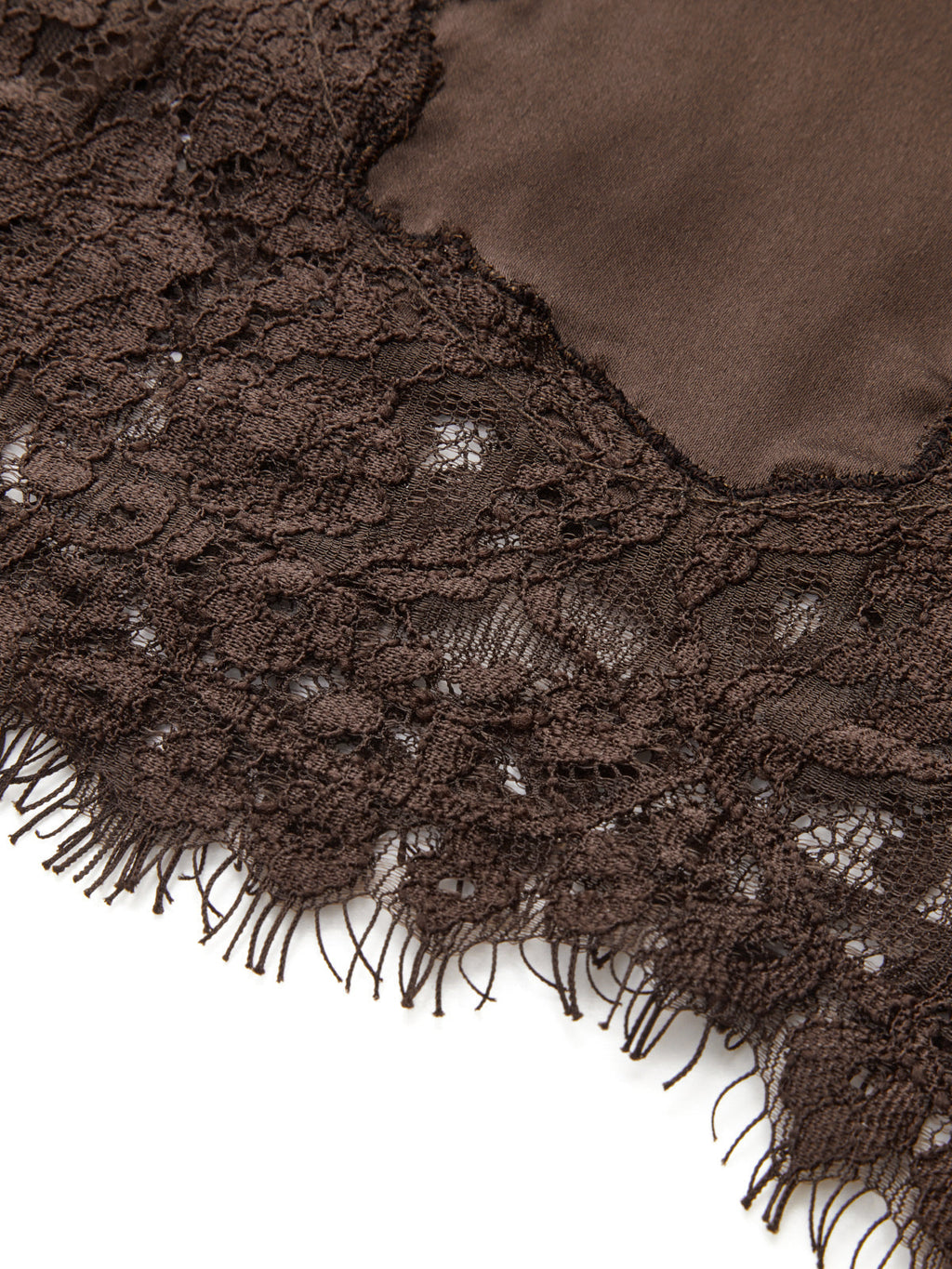 Satin-V-Neck-Trägertop mit Spitze