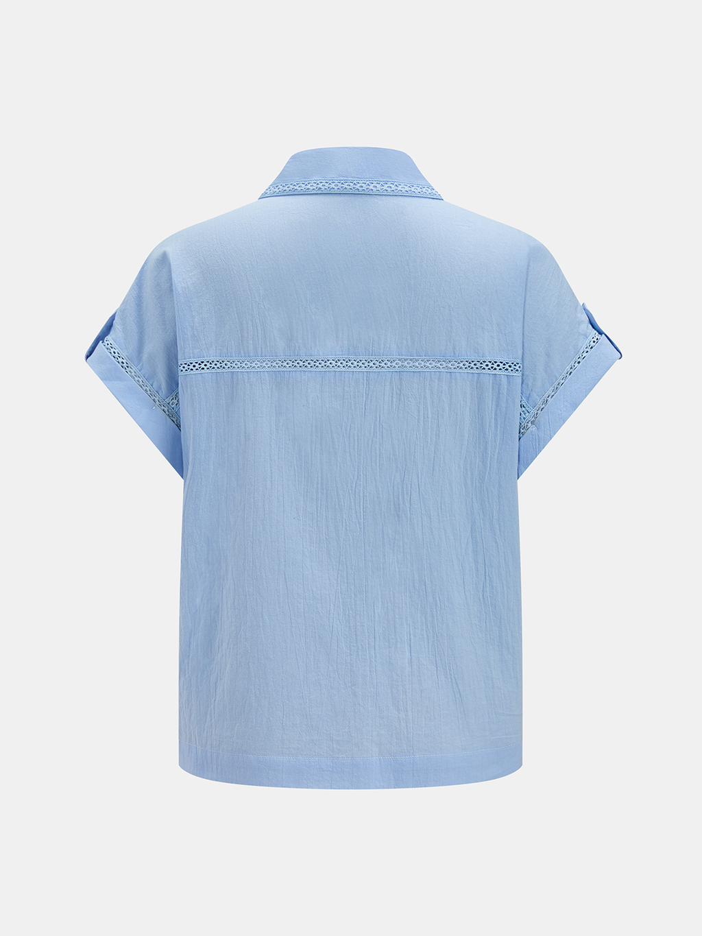Chemise bordée en coton et short plissé