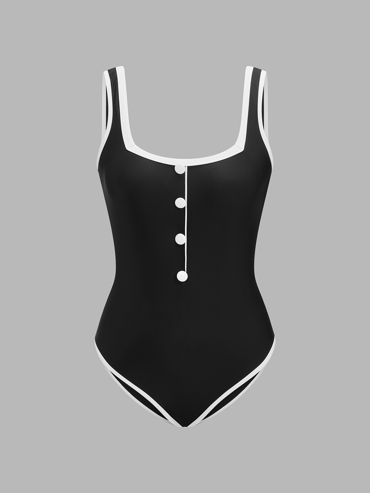 Maillot de bain une pièce à bordures contrastées et ensemble jupe