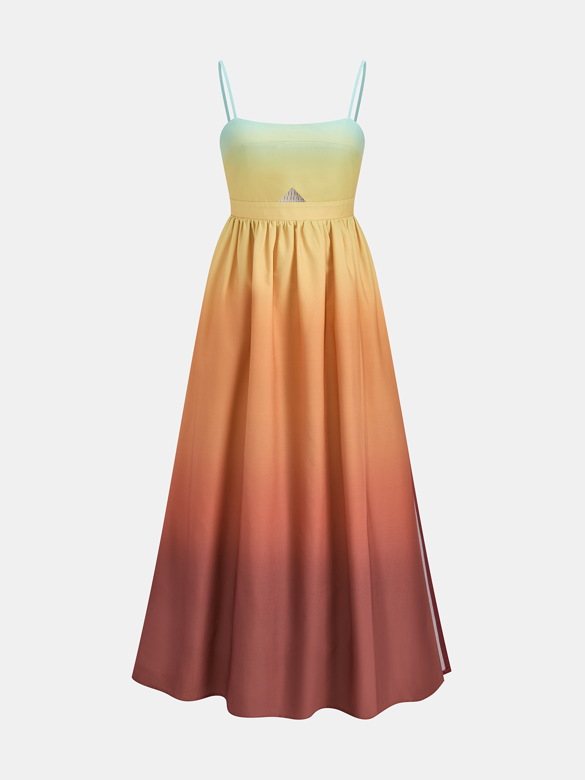 Maxikleid mit Farbverlauf, Cutouts und Schlitz