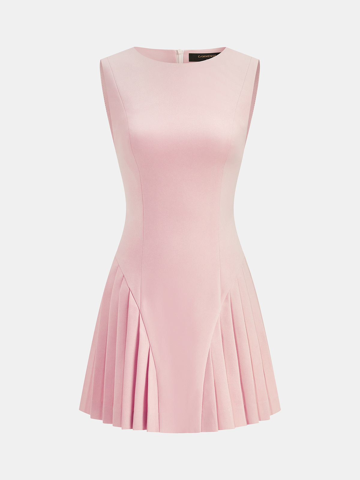 Ärmelloses Falten-Minikleid
